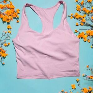 Fabletics Pink Racerback Crop Top Built In Bra Tank Small Activewear Coquette